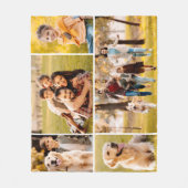 5ユニークフォトコラージュシンプル白 フリースブランケット (正面)