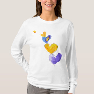 5ラブハートタワーパープルイェルブルー Tシャツ
