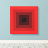 5レベルレッド逆ピラミッドイニシャル パーソナライズされた キャンバスプリント (インサイチュ (ウッドフロア))