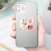 5ヴィンテージ/レトロバレンタインのステッカー シール (スマートフォン)