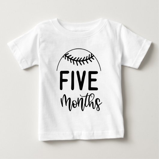5ヶ月 ベビー 野球 の成長記録 - ベビーTシャツ (正面)