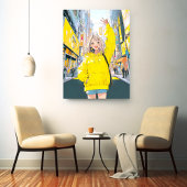 5万人達成に笑顔が溢れるJKアートパネル｜寿司娘 GenerativeAI キャンバスプリント