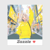 5万人達成に笑顔が溢れるJKシール seal|寿司娘 GenerativeAI シール (シート)