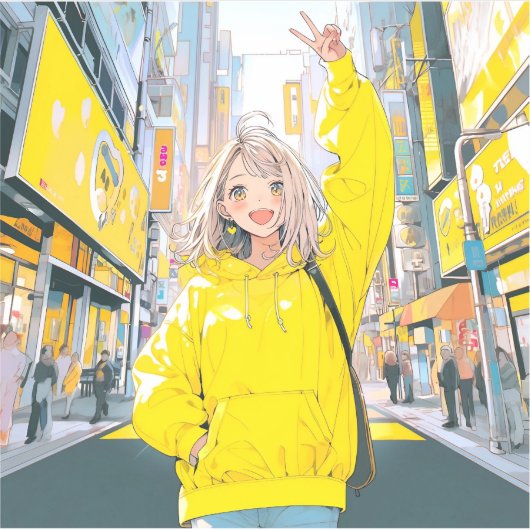 5万人達成に笑顔が溢れるJKシール seal｜寿司娘 GenerativeAI シール (正面)