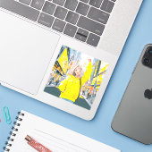 5万人達成に笑顔が溢れるJKシール seal|寿司娘 GenerativeAI シール (ノートパソコンとiPhone)