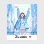 5万人達成記念シール seal｜寿司娘 GenerativeAI シール (シート)