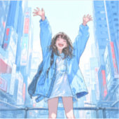 5万人達成記念シール seal｜寿司娘 GenerativeAI シール (正面)