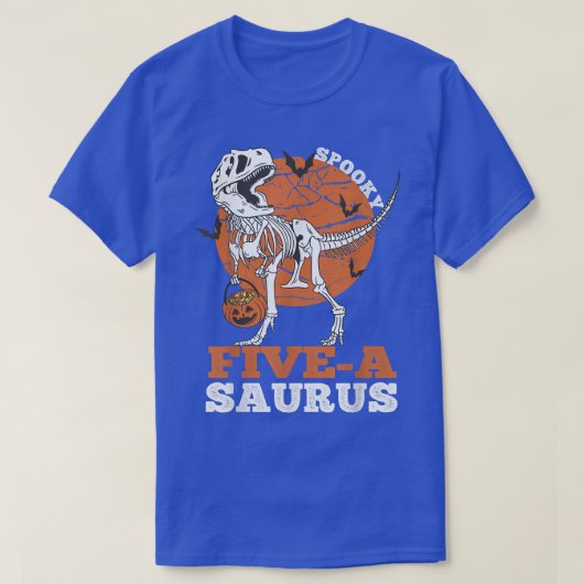 5不気味-A恐竜のスケルトンTレックス Tシャツ (デザイン正面)
