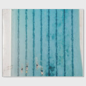 5人がプールで泳いでいる ラッピングペーパー (フラット)