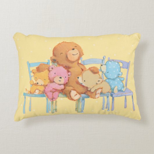 5人のかわいそカラフルうに椅子にくるま アクセントクッション (正面)