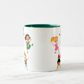 5人のキッズマンガマグ ツートーンマグカップ (中央)