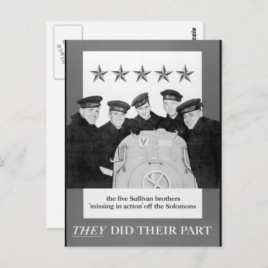 5人のサリヴァン兄弟恋しく思「s_War」のイメージ ポストカード (正面/裏面)