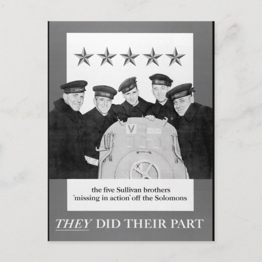 5人のサリヴァン兄弟恋しく思「s_War」のイメージ ポストカード (正面)