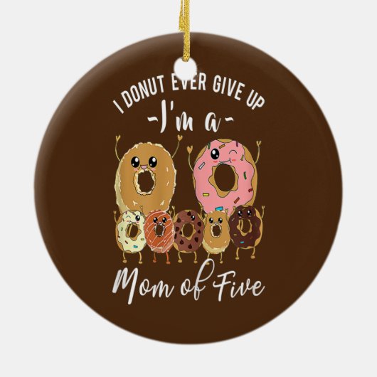 5人のミームの母かわいい5人の母の日おもしろい セラミックオーナメント (裏面)