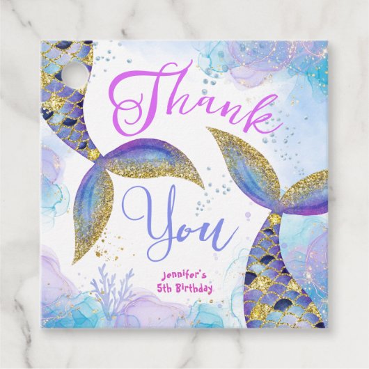 5人の女の子に飛び込むマーメイド5誕生日 フェイバータグ (正面)