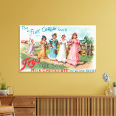 5人の女の子はフライの5人の男の子ミルクチョコレートが欲しい キャンバスプリント (インサイチュ (リビング))