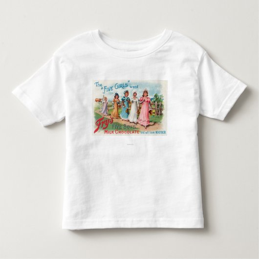 5人の女の子はフライの5人の男の子ミルクチョコレートが欲しい トドラーTシャツ (正面)