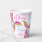 5人の女の子ピンク5番目の誕生日 紙コップ (正面)
