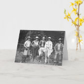 5人の女性が男の牧場で カード (黄色い花)