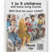 5人の子供に1人の長いCovidを取得する シール (正面)