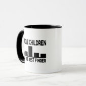 5人の子供中指のジョーク マグカップ (正面左)