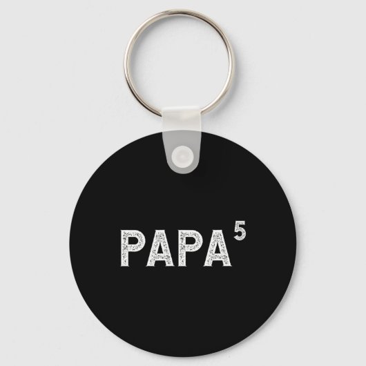 5人の孫を持つおじいちゃんへPapa 5 キーホルダー (正面)