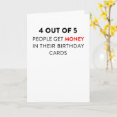 5人の4つは彼らの誕生日カードのお金を得ます カード (黄色い花)