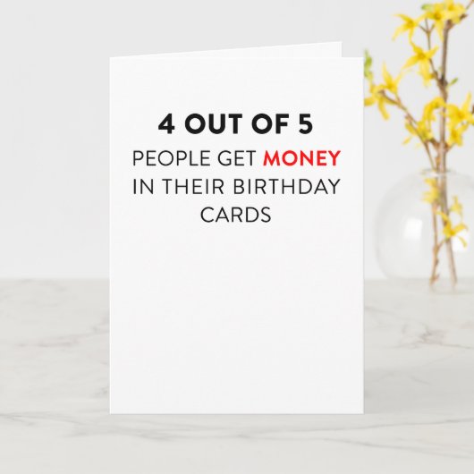 5人の4つは彼らの誕生日カードのお金を得ます カード (黄色い花)
