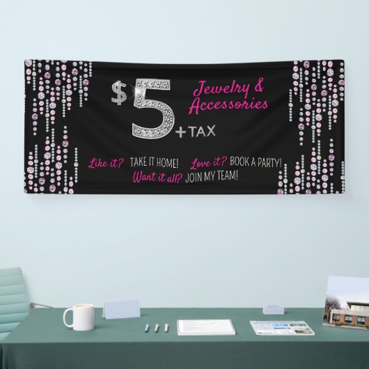 5人の$5人のジュエリーおよび付属品の報道写真家 横断幕 (トレードショー)