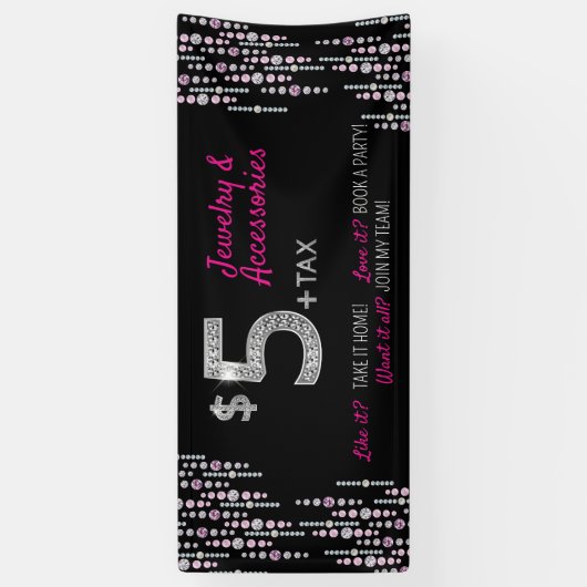 5人の$5人のジュエリーおよび付属品の報道写真家 横断幕 (縦)