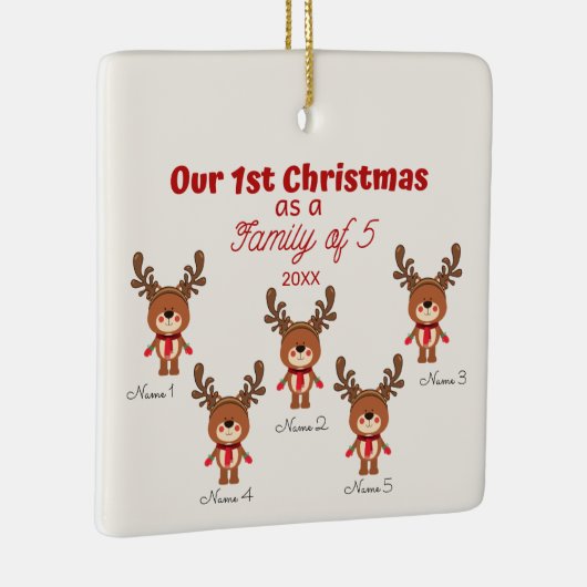 5人家族としての初のクリスマス セラミックオーナメント (右)