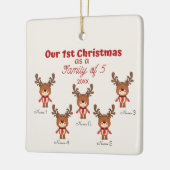 5人家族としての初のクリスマス セラミックオーナメント (左)