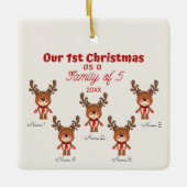 5人家族としての初のクリスマス セラミックオーナメント (正面)