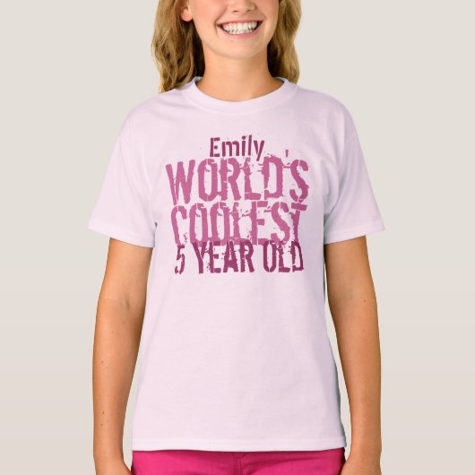 5人目の誕生日が世界クール5歳の女の子を贈る Tシャツ (正面)