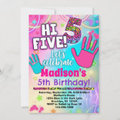 5人!第5誕生日招待状for girls 招待状 (正面)