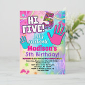 5人!第5誕生日招待状for girls 招待状 (スタンド正面)