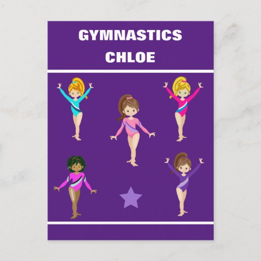 5体操選手による体操ギフトパーソナライズされた ポストカード (正面)