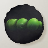 5個の緑のりんご ラウンドクッション (裏面)