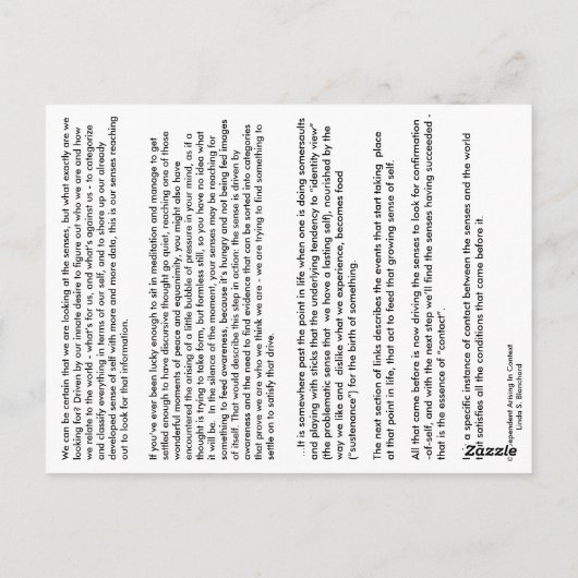 #5六感の使用 – 従属的発生から ポストカード (裏面)