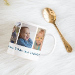 5写真お父さんの日2025青い愛あなたパパ コーヒーマグカップ<br><div class="desc">可愛い父の日のマグパーソナライズされた5枚の写真、愛あなたパパのタイポグラフィと子供の名前。</div>