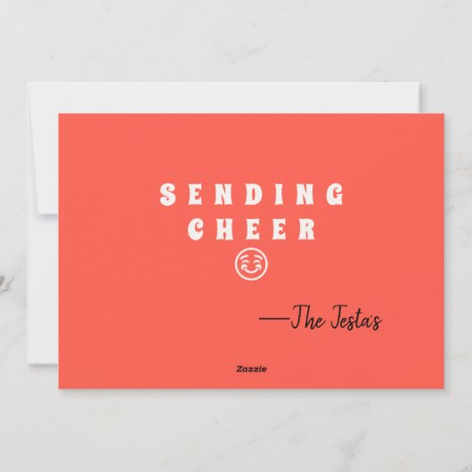 5写真かわいいクリスマスツリーバルブフラットホリデーカード シーズンカード (裏面)