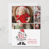 5写真かわいいサンタベビー1stクリスマス シーズンカード (正面)