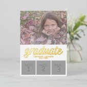 5写真アナウンス卒業パーティー招待状 箔招待状 (立ち正面)