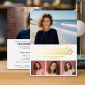 5写真アナウンス卒業パーティー招待状 箔招待状