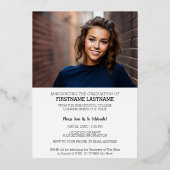 5写真アナウンス卒業パーティー招待状 箔招待状 (裏面)