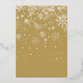 5写真エレガント緑のリースクリスマス金ゴールド 箔シーズンカード (裏面)