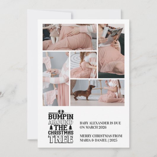 5写真クリスマスツリー妊娠のお知らせ シーズンカード (正面)
