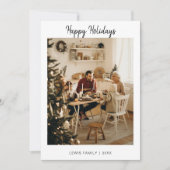 5写真クリスマスハッピーホリデー シーズンカード (正面)