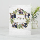 5写真グリーンリーリースバーガンディークリスマス シーズンカード (スタンド正面)