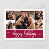 5写真コラージハッピーホリデイズクリスマスモダン ポストカード (正面)